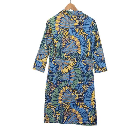J. McLaughlin Brynn Lyford Jersey Multicolor Retro Print Shirt Dress EUC Size S - Picture 5 of 9